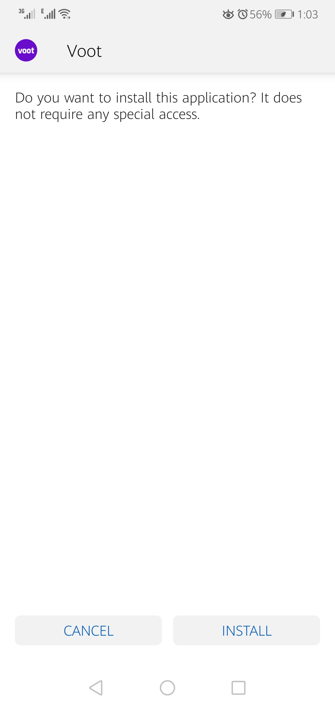 Screenshot of Voot Android